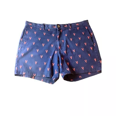 Men's J.Crew 5” Inseam Chino Shorts * Lobster Print* Size 34 * Blue* EUC • $17.99