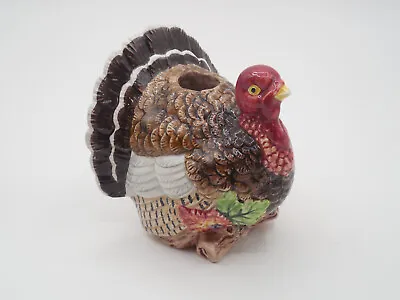 Vintage FITZ AND FLOYD Thanksgiving Turkey Candle Holder 1994 Harvest Fowl • $14.99