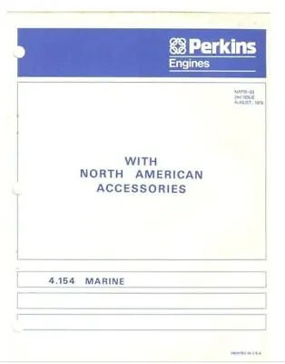 Perkins 4-154 Marine Parts Manual • $26.53