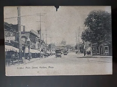 Main Street Malden MA - 1901-07 Rough Edges Torn Edge • $4