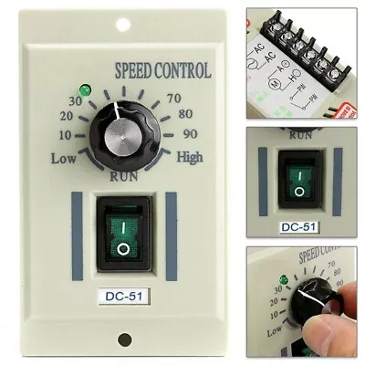 Soft Start Knob Motor Speed Controller For AC 220V 400W DC 090V Lathe Control • $43.84