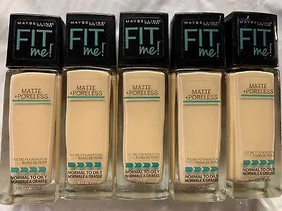 5 Pack Maybelline New York Fit Me Matte + Poreless  Foundation #110 Porcelain • $29.99