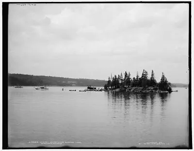 8  X 10  Photo Chapel Island Upper Saranac Lake Water Adirondack Mountains • $16.95