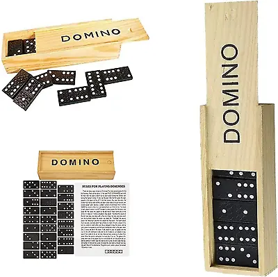 £5.99 • Buy 28 Pieces Classic Retro Domino Game, 6  Double-Six Dominoes For Children In Wood
