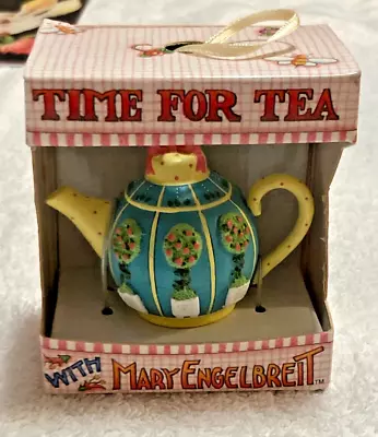 Mary Engelbreit  Time For Tea Topiary Ceramic Teapot Ornament Figurine • $22