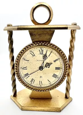 Vintage Bucherer 8 Day Mechanical Alarm Clock • $19.95