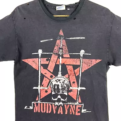 Vintage Mudvayne T-Shirt Medium Black Rock Band Tee Distressed • $33.99