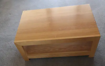 £115 • Buy Modern Solid Light Oak Coffee Table With Shelf