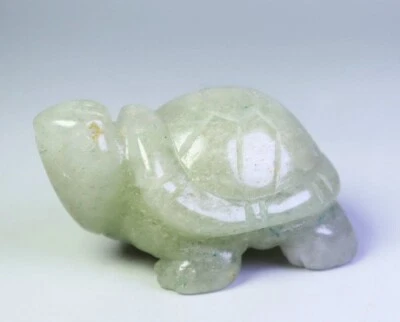 $1.25 • Buy Natural Polished Green Aventurine Quartz Crystal Stone Carved Tortoise Healing