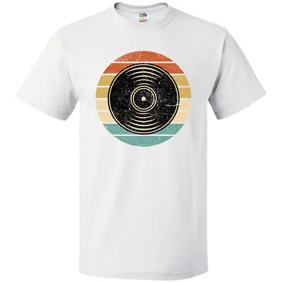 Inktastic Retro Vinyl Record Music Vintage Sunset T-Shirt 60s Old Fashioned Mens • $14.99