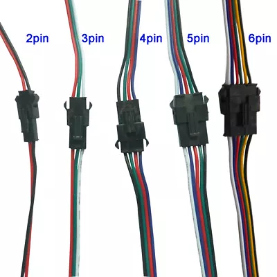 2 3 4 5 6 Pin SM Plug Connector Cable Wire Male Female 5 Each Connector 5Pairs • $2.84