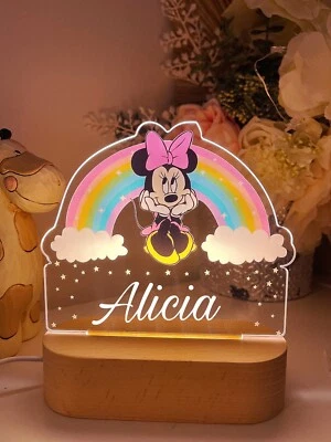 Personalised Minnie Mouse  Nursery Room Decor Lamp Birthday Gift  Table Lamp • $49.99