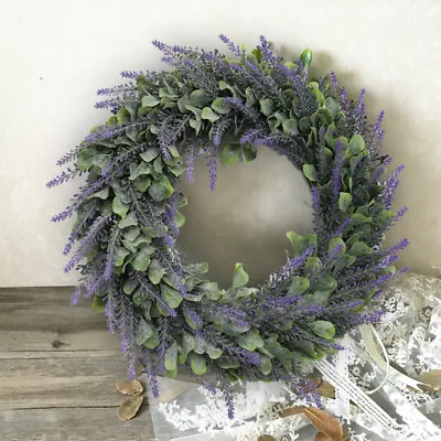 Realistic Lavender Eucalyptus Leaf Garland Hanging Foliage Topiary Wreath DIY UK • £9.95