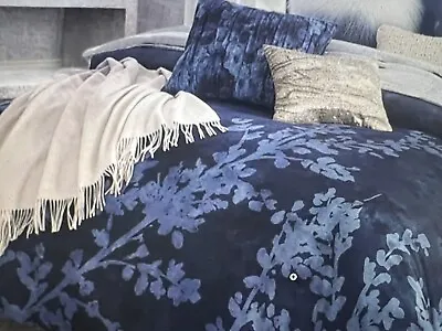 Michael Aram Queen Duvet + 2 Standard Shams Shadow Branch Blue New • $229.99