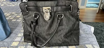 Free Shipping - Michael Kors Hamilton Bag Pebbled Black With Silver Hardware • $89