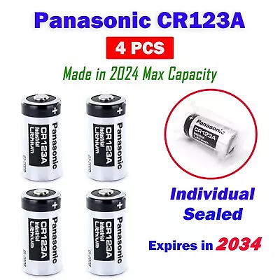 4X  Panasonic CR123A Industrial 3V Lithium Battery DL123 EL123A For Arlo Camera • $13.99