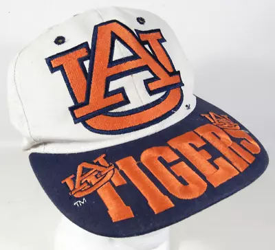 Vintage NCAA Auburn Tigers Headmaster Snapback Hat Cap Big Logo AOP Stitched • $49.95