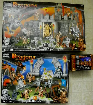 Mega Bloks Dragons Toy Set 9886 Sorcerer's Lair 2002 New In Box LOT OF 3 SETS • $160
