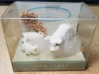 Vintage NIB Bone China Miniature Animal Family 3 Pig Set Lot Swine Figures Pigs • $39.99