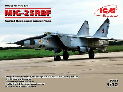 ICM 72174 Soviet Reconnaissance Plane MiG-25 RBF 1/72 • $25.75