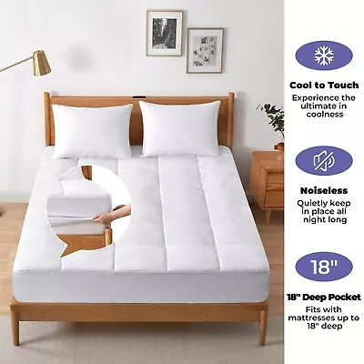 PCM Tech Summer Cooling Mattress Pad Moisture Absorption For Hot Sleepers • $48.99