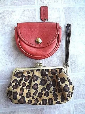 $99.99 • Buy Coach Leopard Framed Kiss Lock Wristlet & Belt Bag (Free Shipping)