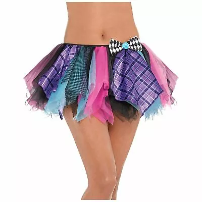 Ladies Mad Hatter Tutu Skirt Book Day Halloween Fancy Dress Costume Accessory • £5.99