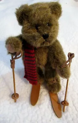 7  MOGUL  Russ   BEARS FROM THE PAST   Jointed Teddy Bear  On Skis  Scarf  Poles • $7.99