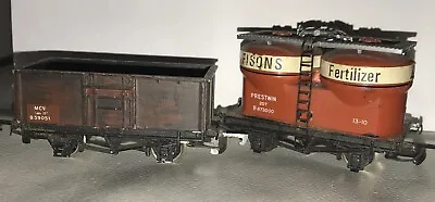 VINTAGE G&R WRENN FISONS FERTILISER Train Tanker WAGON And Coal Wagon Rare. • £30