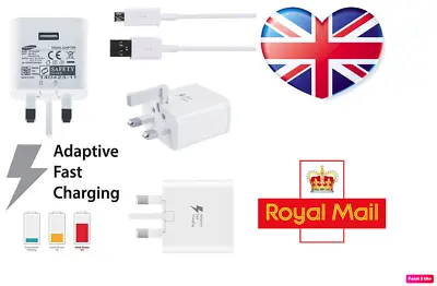 Official Samsung Adaptive Fast Charger & Micro USB Cable - EP-TA20UWE - UK STOCK • £6.99