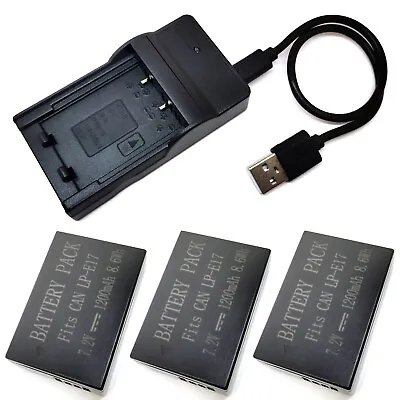 Battery Pack / USB Charger For LP-E17 Canon EOS 750D EOS Kiss X8i EOS Rebel T6i • $19.98