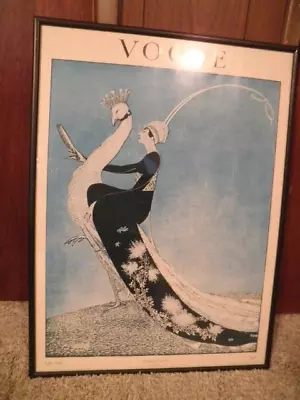 Vintage Framed Under Glass VOGUE Cover Poster Late April 1918 CONDE NAST & CO • $125