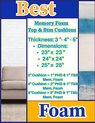 The Best Foam Upholstery High Density Core / Memory Foam Top & Btm Seat Cush. • $20
