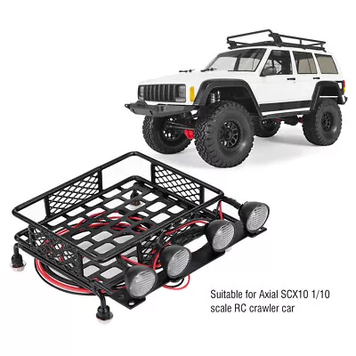 Small Size Roof Rack Luggage Carrier With LED Light Round For SCX10 1/10 RC • $28.44