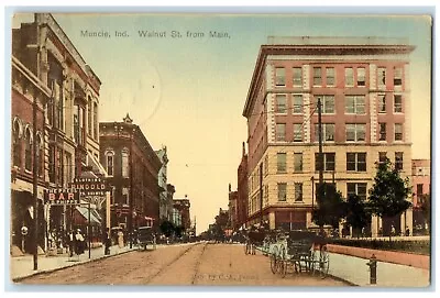 1909 Walnut St. Main Exterior Building Muncie Indiana Vintage Antique Postcard • $14.98