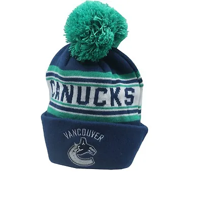 Vancouver Canucks NHL Reebok Youth Boys (8-20) Cuffed Pom Knit Winter Beanie • $14.95