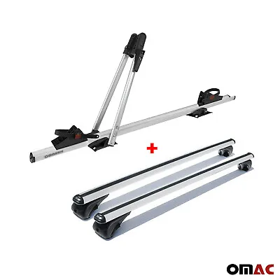 Bike Carrier Roof Rail Rack Cross Bars Luggage 50  Silver Aluminum Set • $319.90