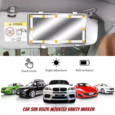 Rechargeable Makeup Mirror With 3Light Modes 60 LEDs Car Sun Visor Vanity Mirror • $20.99