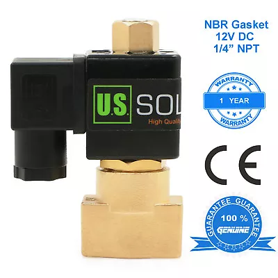 U.S. Solid 1/4  Brass Electric Solenoid Valve 12V DC Normally Open Air Water Oil • $31.49