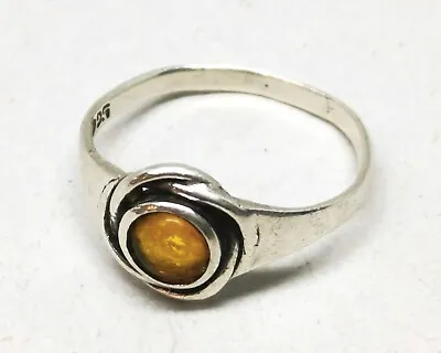 Vintage Mexican Fire Opal 925 Sterling Silver Flower Ring Sz O Hallmarked SG • £45