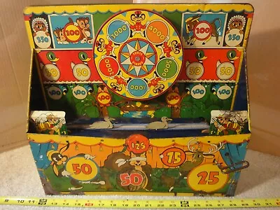 £284.05 • Buy Rare! Vintage Marx Wind Up, Tin Toy Dart Gun Target, Mechanical Shooting Gallery