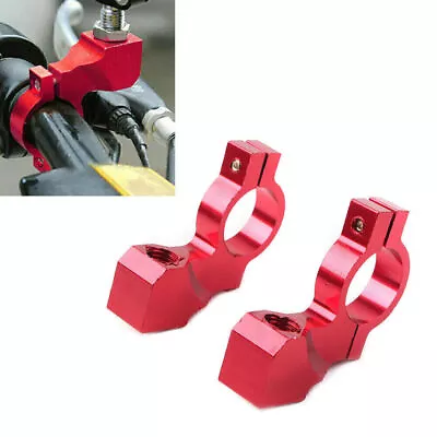 2 Pcs Red 7/8'' Motorcycle Rearview Mirror Handlebar Mount Adapter Bracket Clamp • $9.56