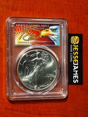 2021 Silver Eagle Pcgs Ms70 Cleveland First Strike Eagle With Sun Label Type 2 • $51