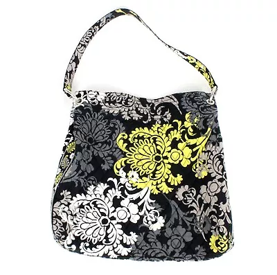 Vera Bradley Baroque Slim Tote Bag Purse Magnetic Top 12x14 In Black Gray Yellow • $8.95