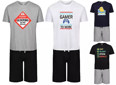 £9.99 • Buy Mens Short Pyjamas Funny Novelty Designs 2pc Night Wear Pj Sets M,l,xl,xxl New