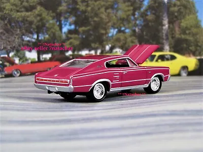 $18.99 • Buy 1966 1967 Dodge Charger 383 V8 Mopar Muscle Hot Rod Wheels Panther Pink 1/64