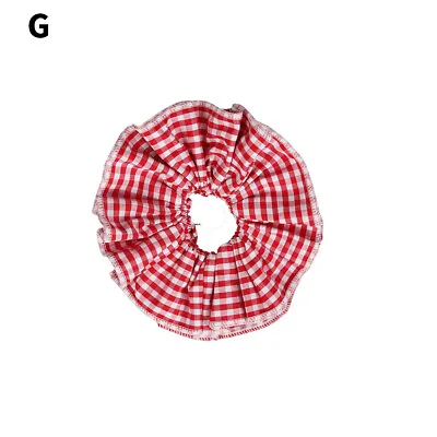 Lolita Lace Scrunchies Flower Temperament Hair Rope Layer Plaid Large Hair Band • £3.10