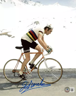 EDDY MERCKX SIGNED 8x10 PHOTO 5 X TOUR DE FRANCE CHAMPION LEGEND BECKETT BAS • $235