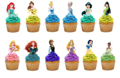£4.95 • Buy 24 Precut Disney Princess Half Body Edible Cake Toppers Premium Wafer Card