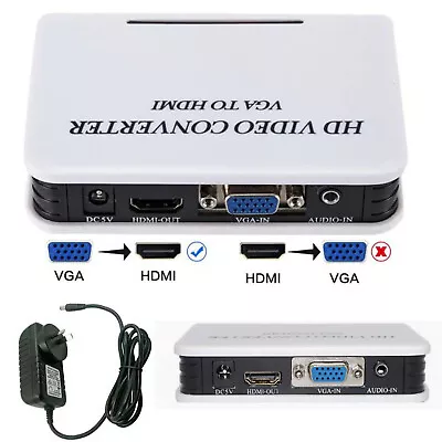 Vga To Hdmi 1080p Full Hd Hdtv Video Converter Adapter Box For Laptop • $26.99